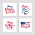 Set of cards to the Birthday of America