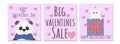 A set of cards for Valentine\'s Day. Valentine\'s Day discounts. Suitable for social media posts postcards