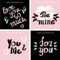 Set of cards for Valentine's day or wedding, vector