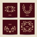 Set of cards with vintage design. Floral Royalty Free Stock Photo