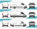 Set of Cargo Delivery Vans L3H2 2020 Royalty Free Stock Photo