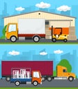 Set of Cargo Services and Storage Royalty Free Stock Photo