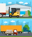 Set of Cargo Services and Storage Royalty Free Stock Photo