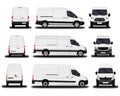 Set of cargo vans. Royalty Free Stock Photo