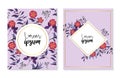 Set carn and label with exotic flowers plants
