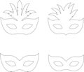 set of 4 carnival mask Royalty Free Stock Photo