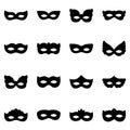 Set of carnival mask silhouettes, illustration