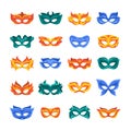 Set Carnival Masks, Colorful Venice Masquerade, Party Costume Collection, Festival Celebration or Theatre Mask for Face