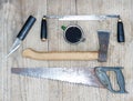 A set of carpenter`s tools Royalty Free Stock Photo