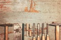 Set of carpenter tools Royalty Free Stock Photo