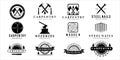 set of carpentry logo vintage vector illustration template design. bundle collection of craftsman or carpenter logo concept icon