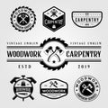 Set of carpentry woodwork vintage logo craftsman vector illustration design Royalty Free Stock Photo