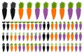 Set carrot icons, collection website symbols illustration