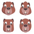 Set of cartoon beavers Royalty Free Stock Photo