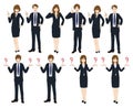 Set Cartoon Business People isolated on White Background No.4. Vector Illustration Royalty Free Stock Photo