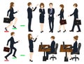 Set Cartoon Business People isolated on White Background No.3. Vector Illustration Royalty Free Stock Photo