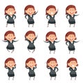 Set of cartoon business women2 Royalty Free Stock Photo