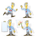 Set of cartoon businessman