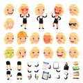 Set of Cartoon Businesswoman Character for Your