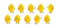 Set Cartoon character Lemon, With different emotions.