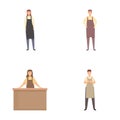 Set of cartoon characters representing various professions Royalty Free Stock Photo