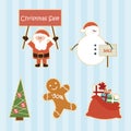 Set of cartoon christmas sale elements Royalty Free Stock Photo