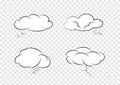 Set of cartoon cloud banner with text box vector isolated on transparency background ep69 Royalty Free Stock Photo