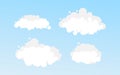Set of cartoon clouds on a blue background Royalty Free Stock Photo