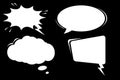 Set of cartoon, clouds sketch. Comic speech bubbles. Empty dialog Clouds in pop art style. Vector