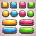 Set of cartoon colorful buttons