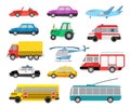 Set of cartoon cute cars and vehicles Royalty Free Stock Photo