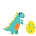 Set of cartoon dinosaurs vector illustration