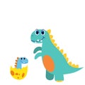 Set of cartoon dinosaurs  vector illustration Royalty Free Stock Photo