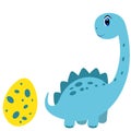 Set of cartoon dinosaurs vector illustration Royalty Free Stock Photo