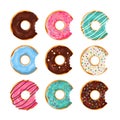 Set of cartoon donuts Royalty Free Stock Photo