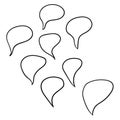 Set of cartoon doodle speech bubbles, balloons isolated Royalty Free Stock Photo