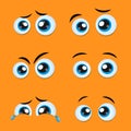 Set of cartoon eyes emotions to create characters