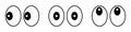 Set cartoon eyes icons design, look or glance sign collection, eye expression isolated on white background - vector