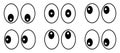 Set cartoon eyes icons design, look or glance sign collection, eye expression isolated on white background Royalty Free Stock Photo