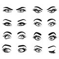 Set of cartoon eyes. Royalty Free Stock Photo