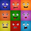 Set of cartoon face expression illustration Royalty Free Stock Photo