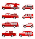 Set of cartoon firetruck Royalty Free Stock Photo