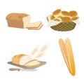 Set of cartoon food, bread