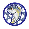 Cartoon Mackerel  Vector on background. Royalty Free Stock Photo