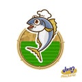 Cartoon Mackerel Vector on background.