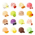 Set of cartoon food: ice cream with different flavours Royalty Free Stock Photo