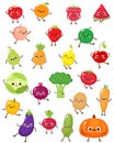 Set of cartoon fruits and vegetables Royalty Free Stock Photo