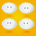 Set of cartoon funny clouds