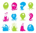 Set of cartoon funny monsters