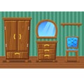 Set cartoon funny wooden furniture , Living room